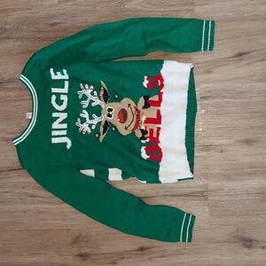 Green Jingle Bells Reindeer Sweater